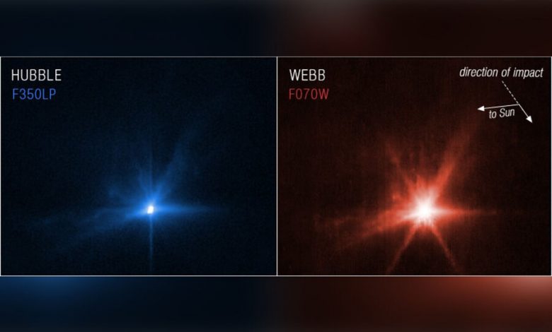 Фото - Телескопы Hubble и Webb запечатлели «взрыв» астероида Диморф после тарана зондом DART